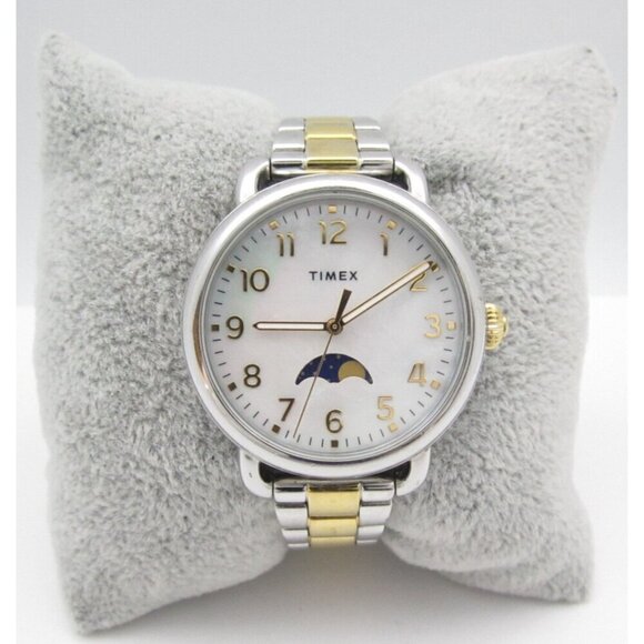 Women Timex Mother of Pearl Quartz WR Analog 34mm Watch (H718) \